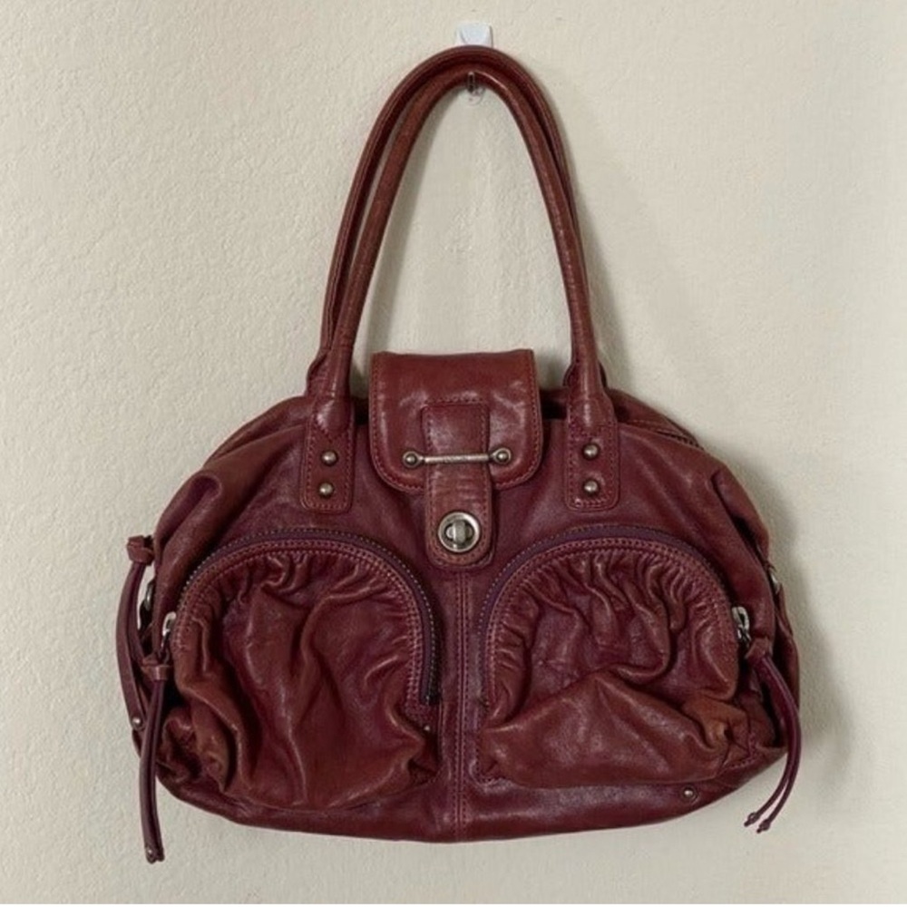 Botkier Bianca Leather Red Brown Satchel Handbag
